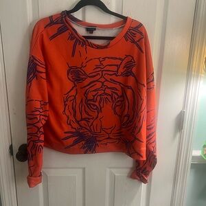 VIDA Vibrant Orange and Purple Sweatshirt xl
